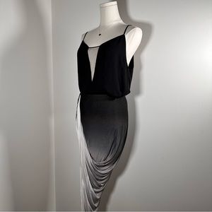 BUNDLE Aritzia Helmut Lang Babaton mesh v strap tan drape skirt black ombré